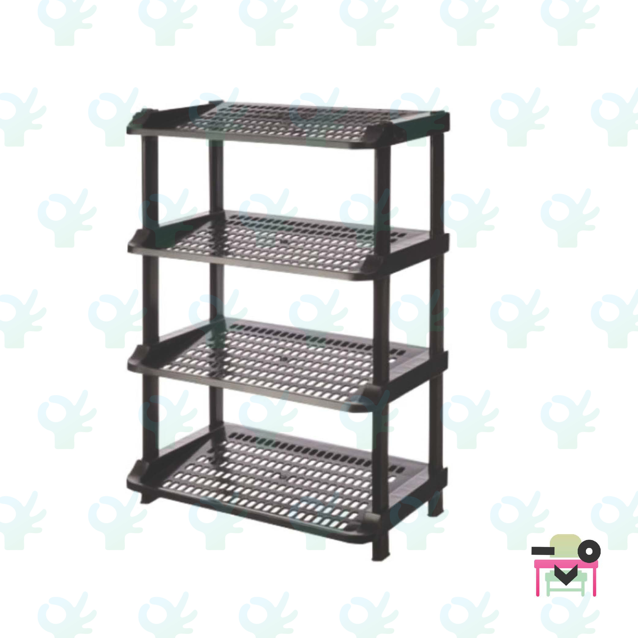 Ofiskita Plastic Foldable Shoe Rack 4 Tier 2288